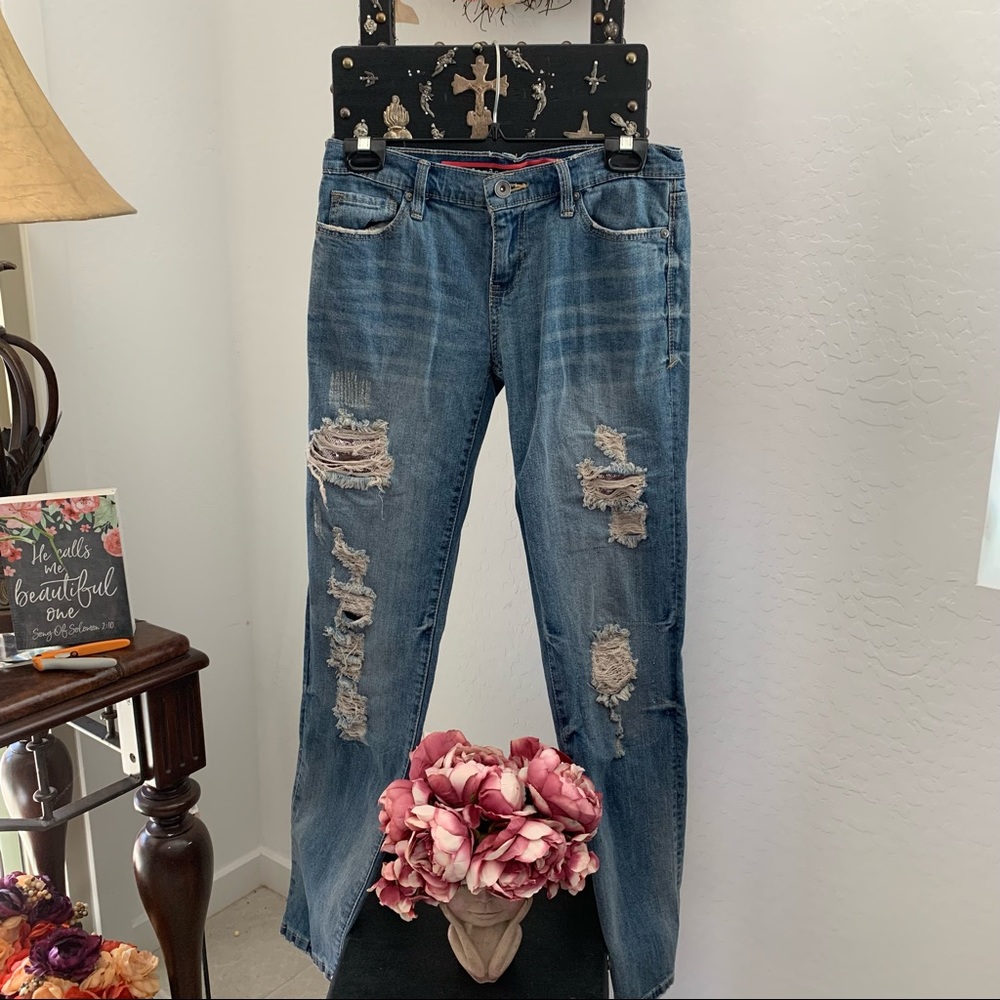 Standards & Practices Distressed Boyfriend Jeans … - image 1